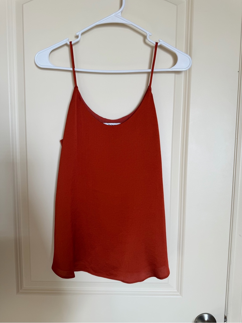 Spaghetti Strap Cami Tank Top - Rust Orange